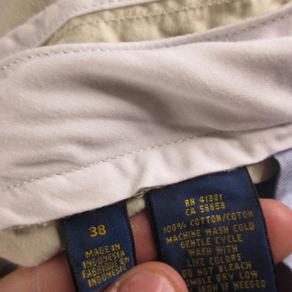 Polo Ralph Lauren Shorts Mens 38 Beige Classic Fit Chino 9 Inseam Cotton Casual